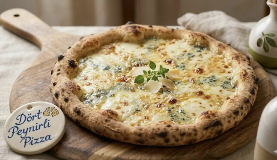 Dört peynirli pizza